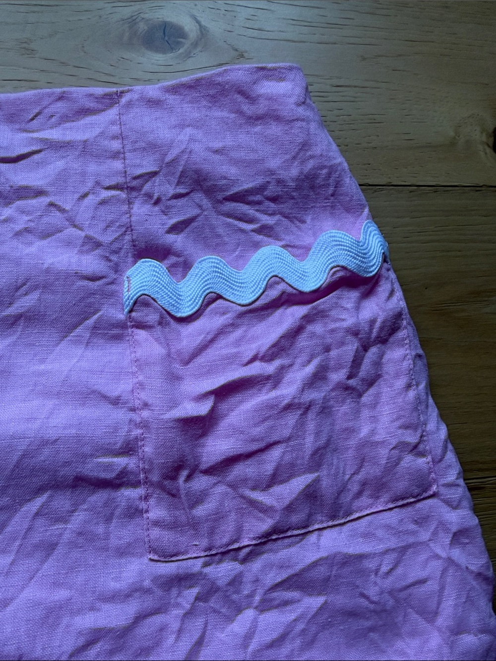 Lilly Pulitzer Nik Ric Rac Trim 100% Linen Pink Mini Skirt Retro Resortwear - Picture 4 of 8